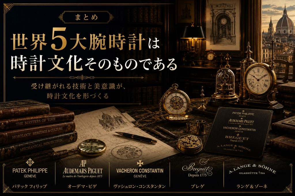 【世界5大腕時計】雲上ブランド5社の歴史・代表モデル・違いを専門家が解説