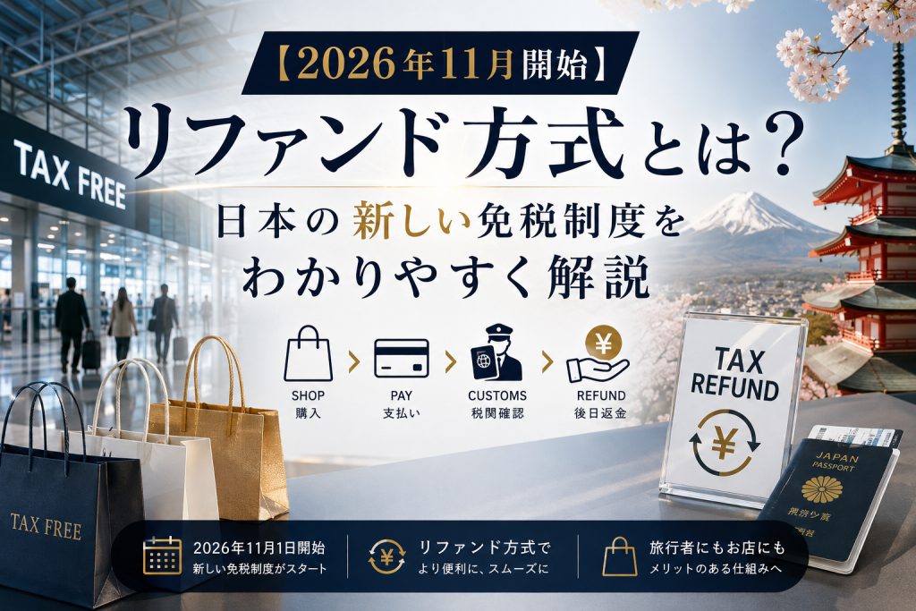 【2026年11月開始】リファンド方式とは?日本の新しい免税制度をわかりやすく解説